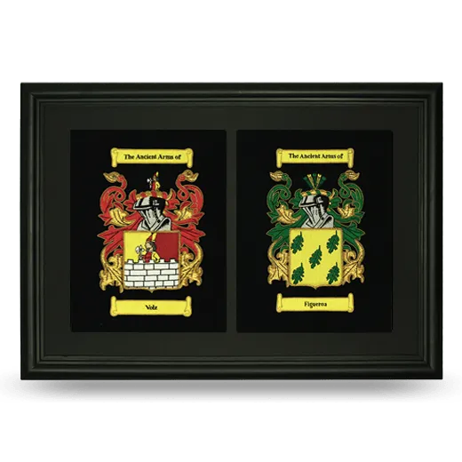 Double Embroidered Coat of Arms Framed - Black