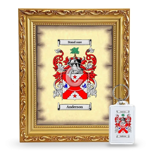 Framed Coat of Arms and Keychain - Gold