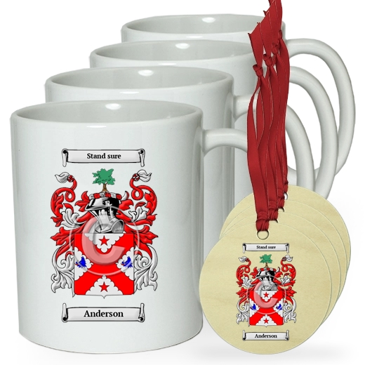 Set of 4 Classic Mugs and Ornaments