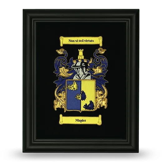 Embroidered Coat of Arms Framed - Black