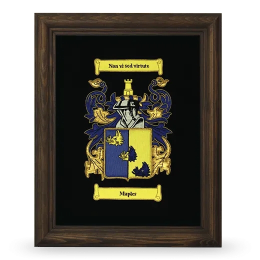 Embroidered Coat of Arms Framed - Brown