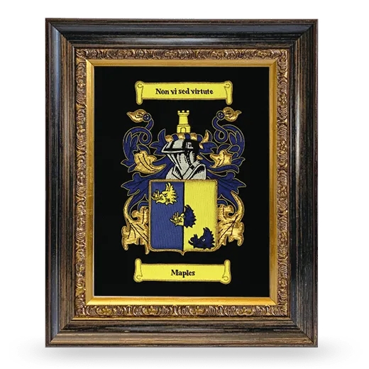 Embroidered Coat of Arms Framed - Heirloom