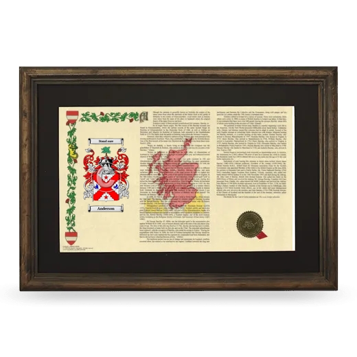 Deluxe Armorial Landscape Framed - Brown