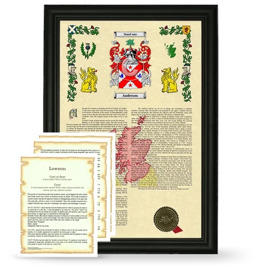 Framed Armorial History and Symbolism - Black