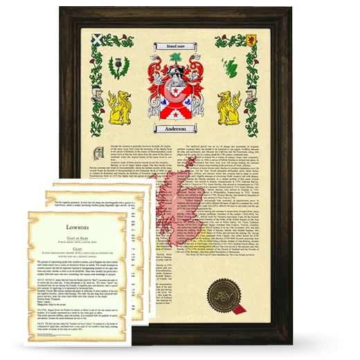 Framed Armorial History and Symbolism - Brown