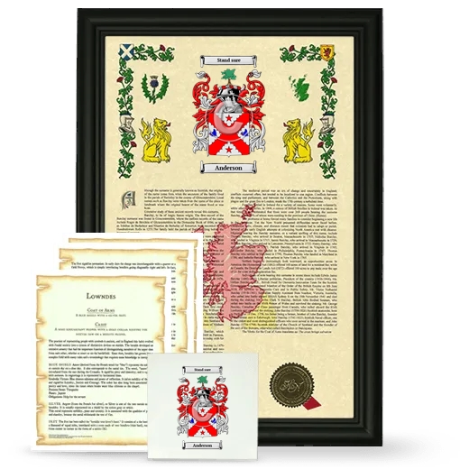 Framed Armorial, Symbolism and Large Tile - Black