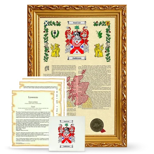 Framed Armorial, Symbolism and Large Tile - Gold