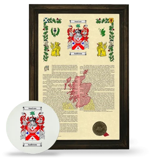 Framed Armorial History and Mouse Pad - Brown