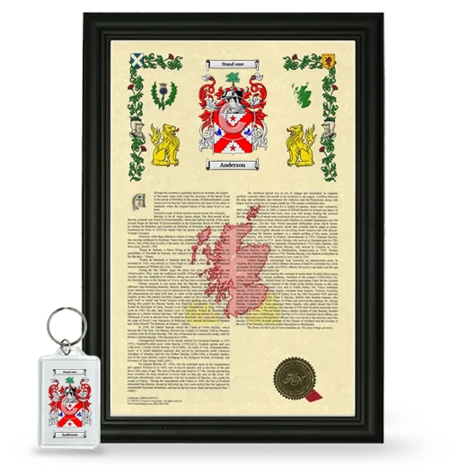 Framed Armorial History and Keychain - Black