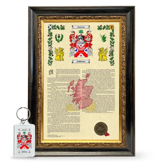 Framed Armorial History and Keychain - Heirloom