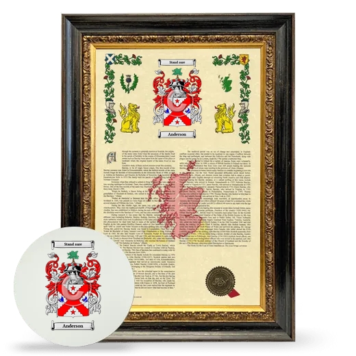 Framed Armorial History and Mouse Pad - Heirloom