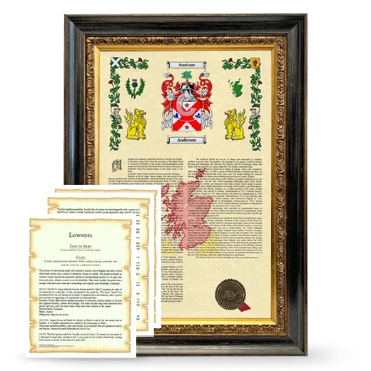 Framed Armorial History and Symbolism - Heirloom